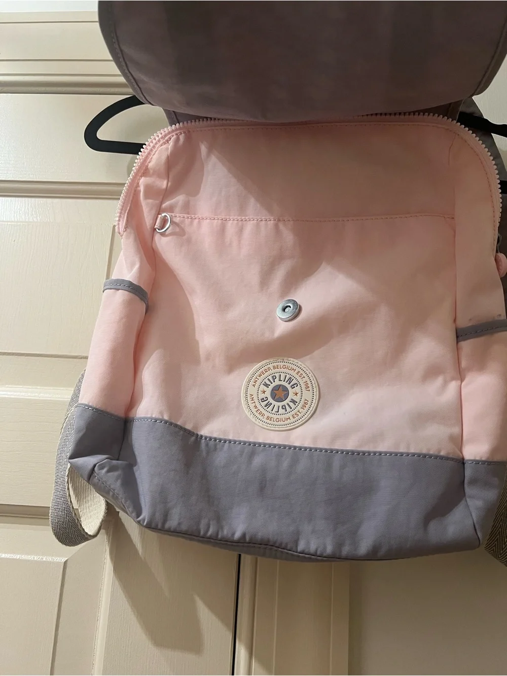 Kipling Pink and Gray Everyday Backpack
